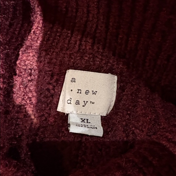 Women’s Burgundy Sweater Quarter Zip - Picture 2 of 2